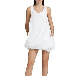 Rosetta Getty Twist-Hem Cotton Tank Minidress White Size S